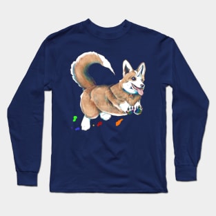 Corgicorn - Adorable Fantasy Dog Art Long Sleeve T-Shirt